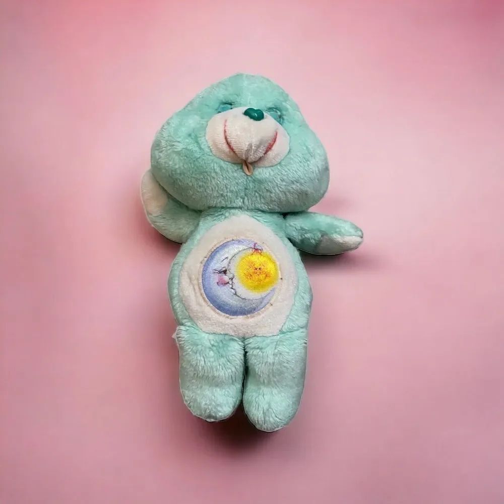 CARE BEARS GREEN BEDTIME BEAR MOON STAR STUFFED ANIMAL PLUSH TOY 1983 13”